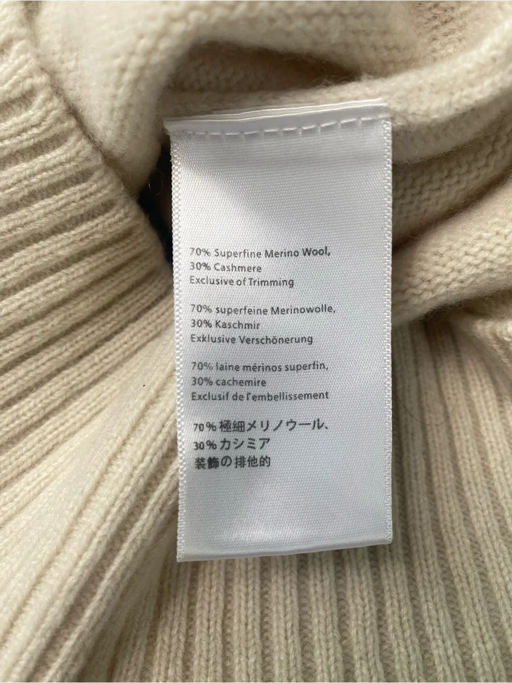 Alps & Meters Mens L Merino Wool Cashmere Ski Race Wasatch Sweater in Ivory